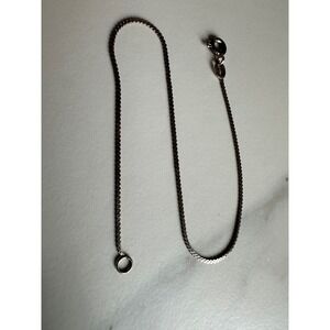 925 Sterling Silver Curb Link Chain Necklace Dainty Minimalist 16 Inch 925 Italy